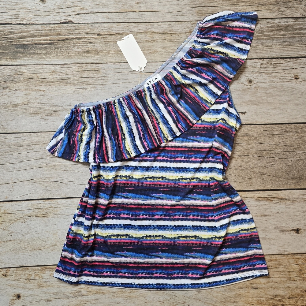 Striped One-Shoulder Top